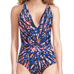 NWT Magicsuit Miraclesuit ​Burano Drew Twist-Front One-Piece Swimsuit Size 12